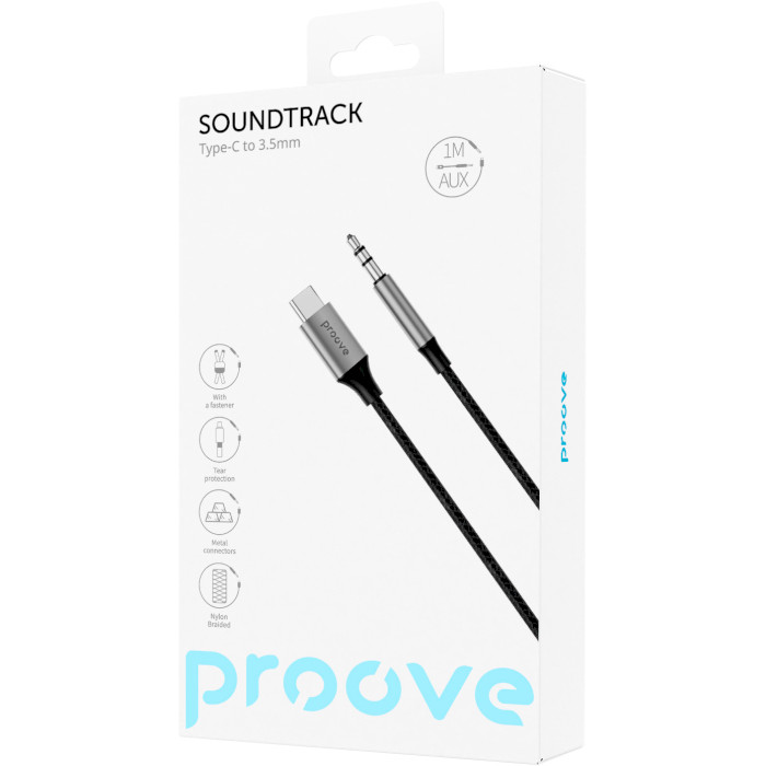 Кабель PROOVE SoundTrack Type-C to 3.5mm 1м Black (ACST00002801)