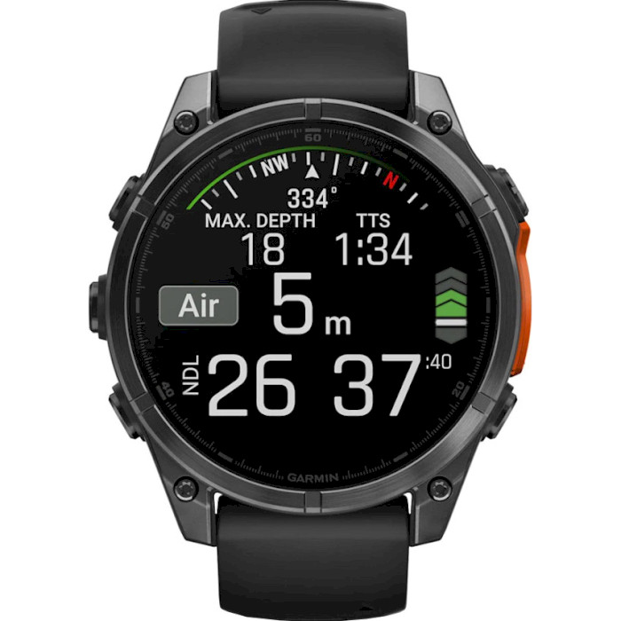 Смарт-годинник GARMIN Fenix 8 47mm Slate Gray with Black Silicone Band (010-02904-00)