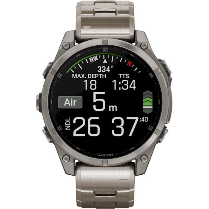 Смарт-часы GARMIN Fenix 8 Sapphire 47mm Titanium with Vented Titanium Bracelet (010-02904-40)