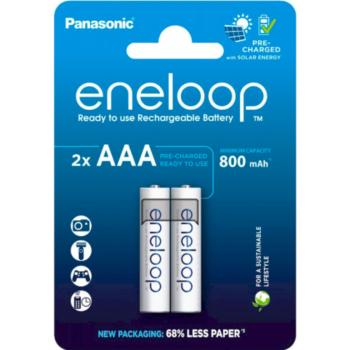 Акумулятор PANASONIC Eneloop AAA 800mAh 2шт/уп (BK-4MCDE/2CP)