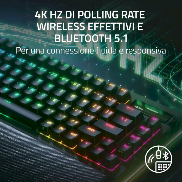 Клавиатура беспроводная RAZER BlackWidow V4 75% ANSI Orange Tactile Switches Gen. 3 Black (RZ03-05130100-R3M1)