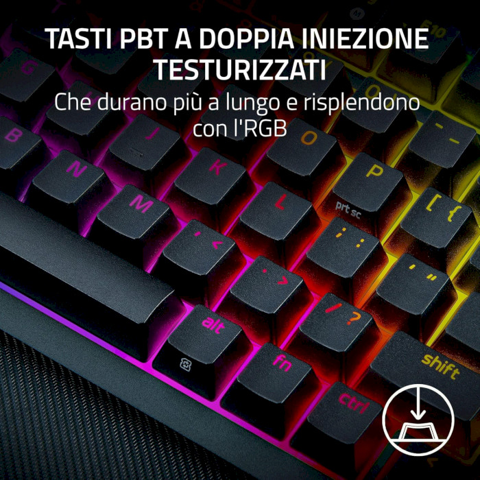 Клавиатура беспроводная RAZER BlackWidow V4 75% ISO Orange Tactile Switches Gen. 3 Black (RZ03-05130300-R3E1)