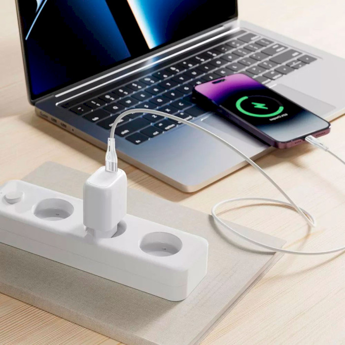 Зарядное устройство PROOVE Silicone Power 30W 1xUSB-C, PD3.0, QC3.0 White w/Type-C to Type-C cable