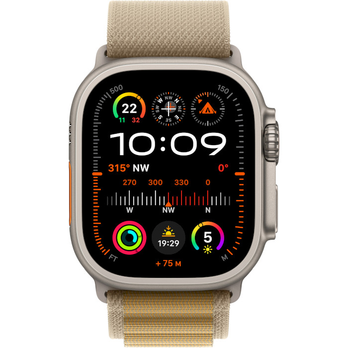 Смарт-годинник APPLE Watch Ultra 2 GPS + Cellular Natural Titanium Case with Tan Alpine Loop (MX4F3UL/A)