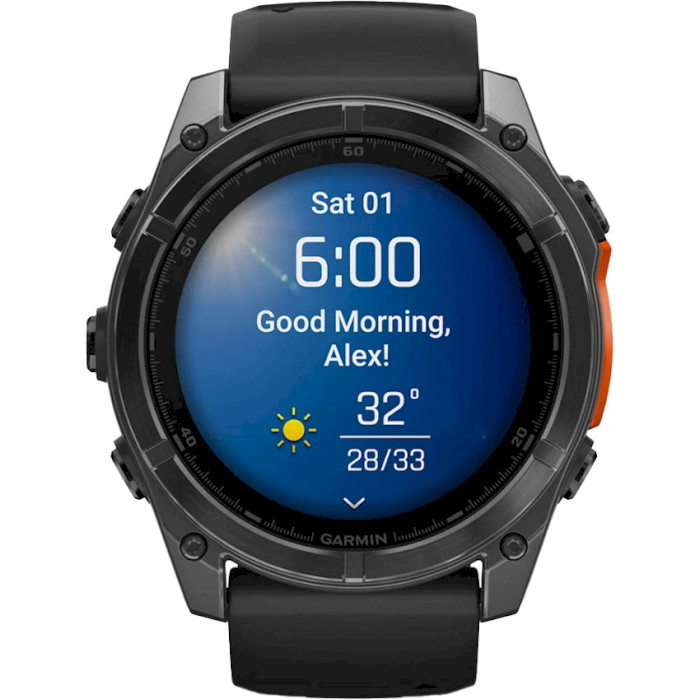 Смарт-годинник GARMIN Fenix 8 51mm Slate Gray with Black Silicone Band (010-02905-00)