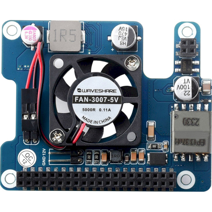 Плата расширения WAVESHARE PoE HAT (F) for Raspberry Pi 5 (WAV-26399)