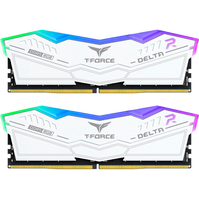 Модуль пам'яті TEAM T-Force Delta RGB White DDR5 6200MHz 32GB Kit 2x16GB (FF4D532G6200HC38ADC01)