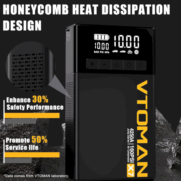 Портативний пускозарядний пристрій VTOMAN X7 Jump Starter with Air Compressor