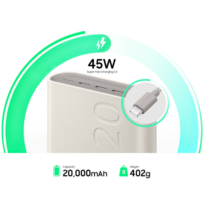 Повербанк SAMSUNG EB-P4520 20000mAh Beige (EB-P4520XUEGEU)