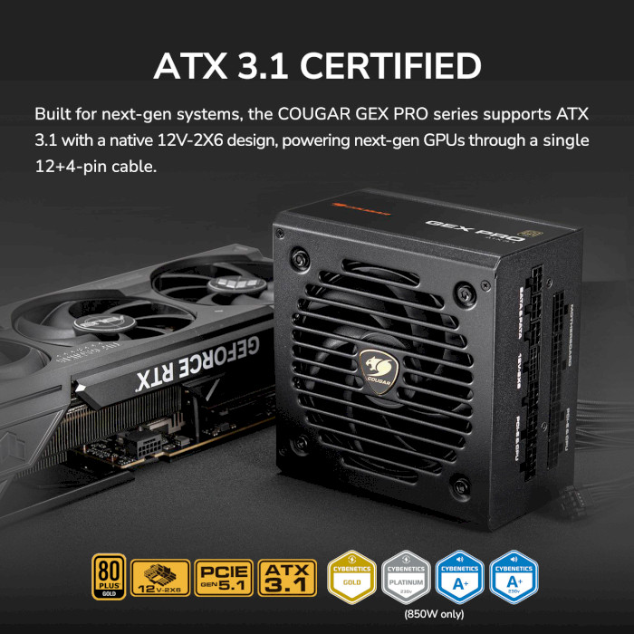 Блок живлення 850W COUGAR GEX Pro 850 (31GP085001P01)