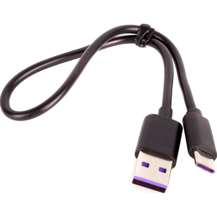 Кабель COLORWAY PVC USB to Type-C 2.4A 0.3м Black (CW-CBUC059-BK)