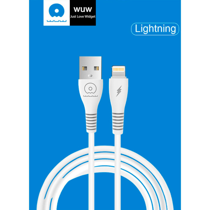 Кабель WUW X195 USB-A to Lightning 2,4А 1м White