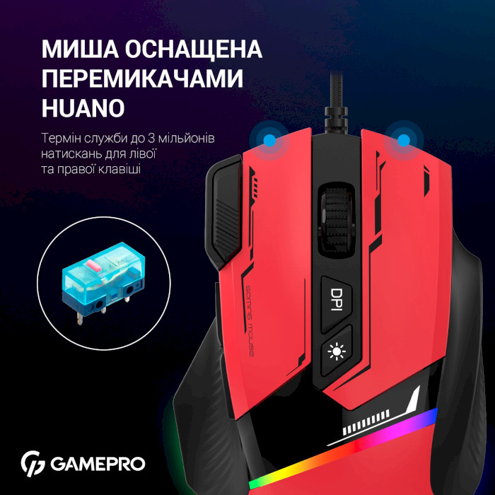 Миша ігрова GAMEPRO GM300 Red/Black