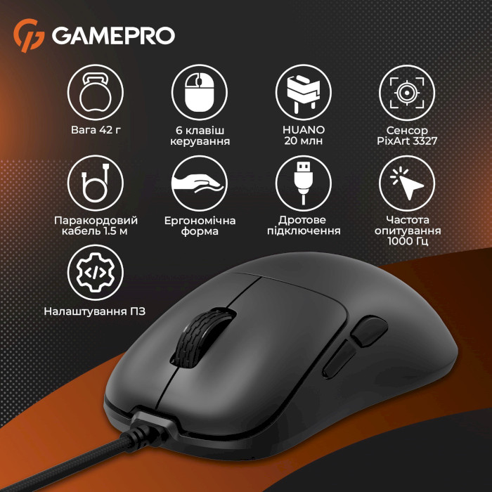 Мышь игровая GAMEPRO GM690 Black