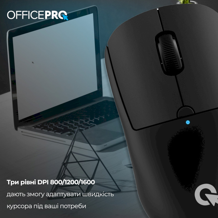 Мышь OFFICEPRO M307B Silent Click Wireless Black