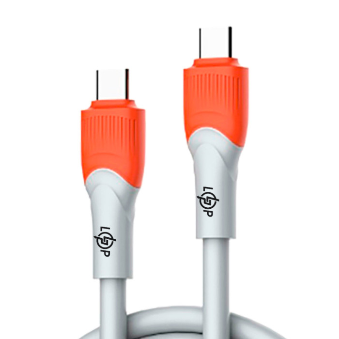 Кабель LOGICPOWER USB Type-C to Type-C 1м Gray/Red (C1001MC)