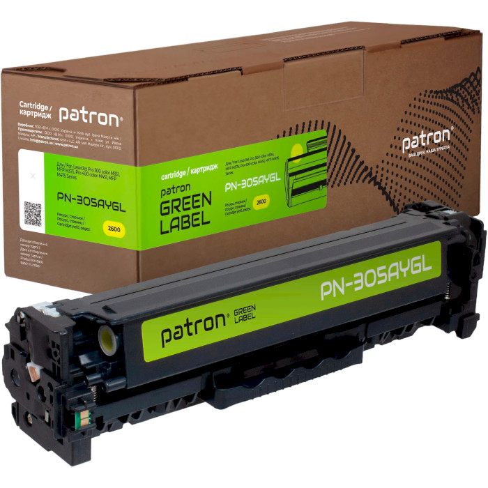 Тонер-картридж PATRON Green Label совместимый с HP 305A Yellow (PN-305AYGL)