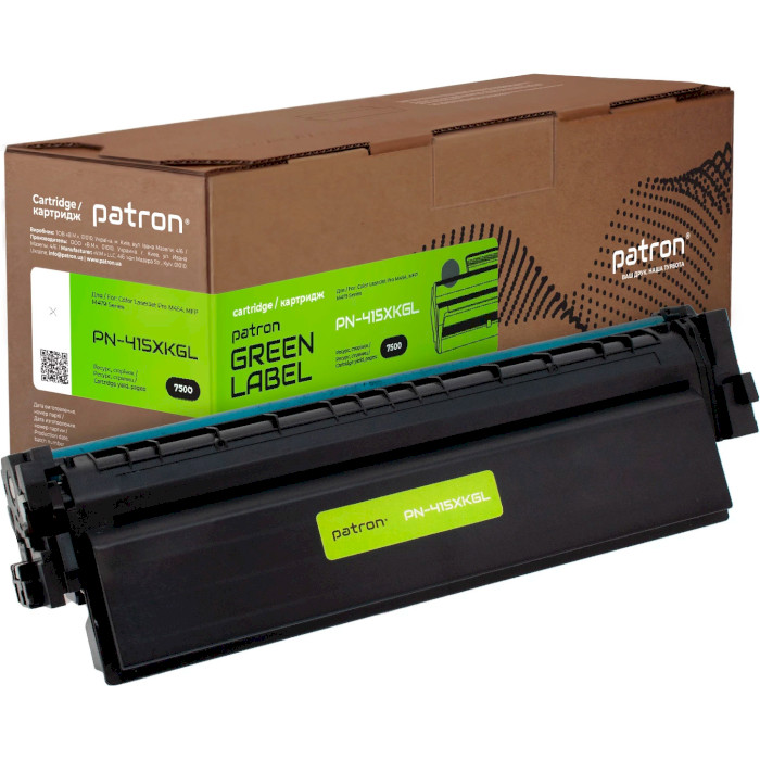 Тонер-картридж PATRON Green Label сумісний з HP 415X Black (PN-415XKGL)