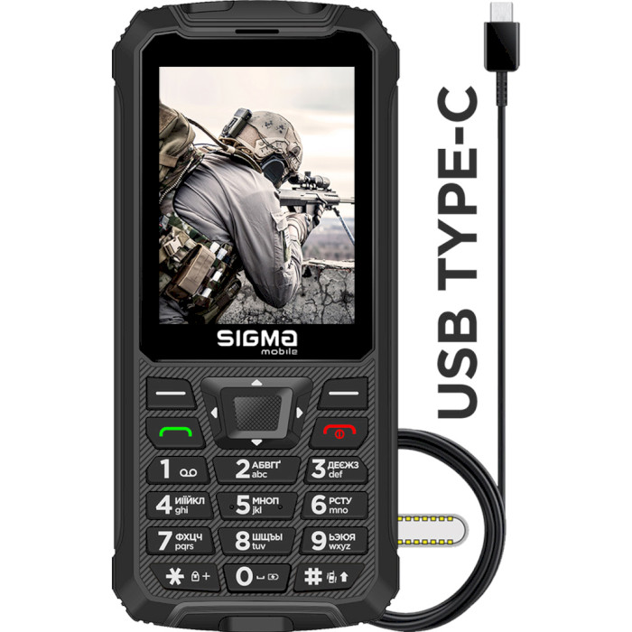 Мобільний телефон SIGMA MOBILE X-treme PR68 Type-C Black (4827798122419)