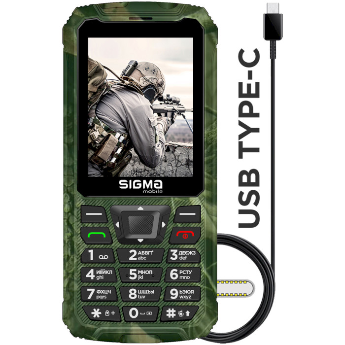 Мобільний телефон SIGMA MOBILE X-treme PR68 Type-C Khaki (4827798122426)