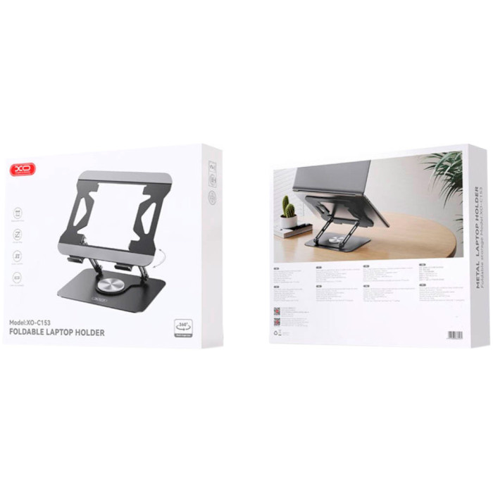 Підставка для ноутбука XO C153 Foldable Laptop Holder Black