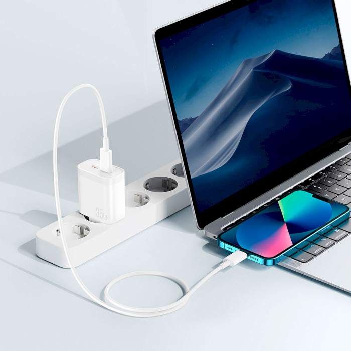 Зарядное устройство XO L105 2xUSB-C, QC3.0, 35W White (L105.WHITE)