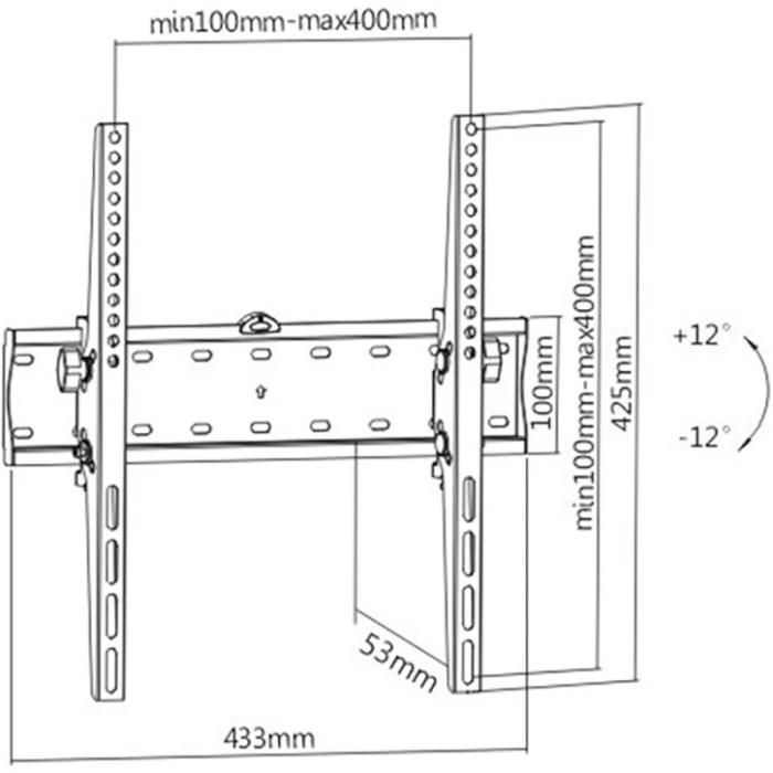 Крепление настенное для ТВ GEMBIRD WM-55T-02 32"-55" Black