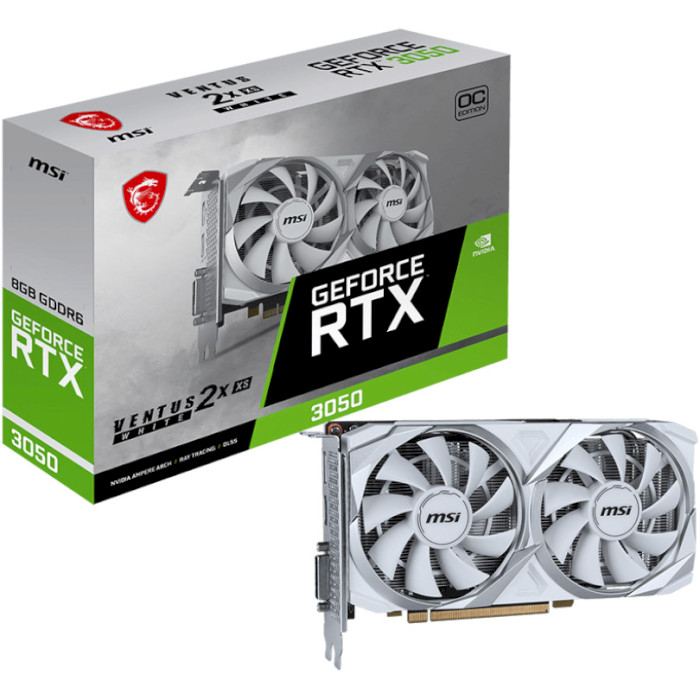 Видеокарта MSI GeForce RTX 3050 Ventus 2X XS White 8G OC