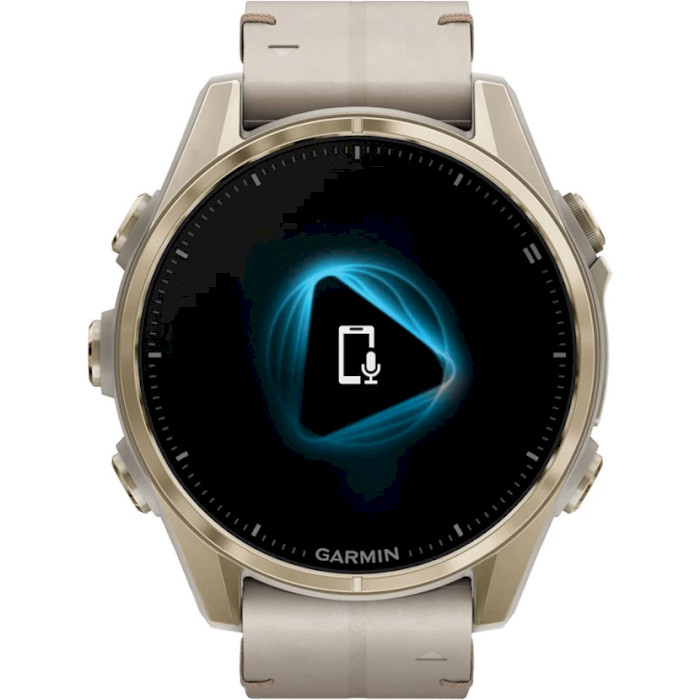 Смарт-годинник GARMIN Fenix 8 Sapphire 43mm Soft Gold with Limestone Leather Band (010-02903-40)