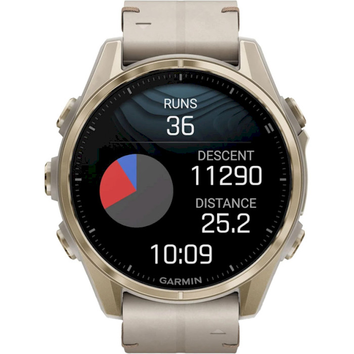 Смарт-годинник GARMIN Fenix 8 Sapphire 43mm Soft Gold with Limestone Leather Band (010-02903-40)