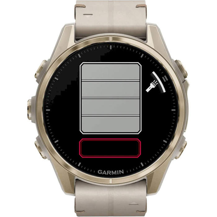 Смарт-годинник GARMIN Fenix 8 Sapphire 43mm Soft Gold with Limestone Leather Band (010-02903-40)