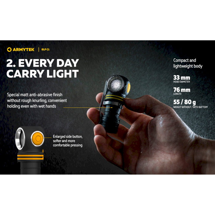 Фонарь мультифункциональный ARMYTEK Elf C1 USB-C Warm Light (F05003W)