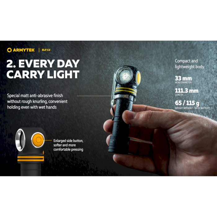 Ліхтар мультифункціональний ARMYTEK Elf C2 USB-C Warm Light (F05103W)