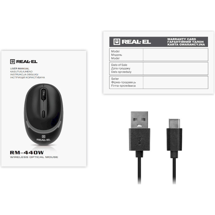 Миша REAL-EL RM-440 Wireless Black (EL123200045)