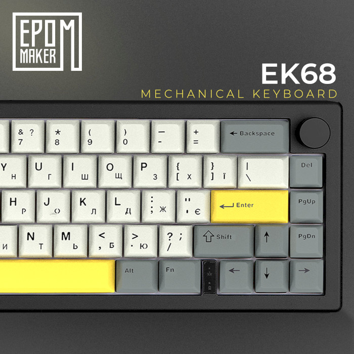 Клавіатура бездротова EPOMAKER EK68 Budgerigar V2 Switch Black