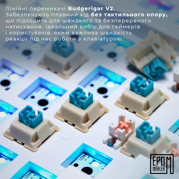 Клавіатура бездротова EPOMAKER EK68 Budgerigar V2 Switch Black