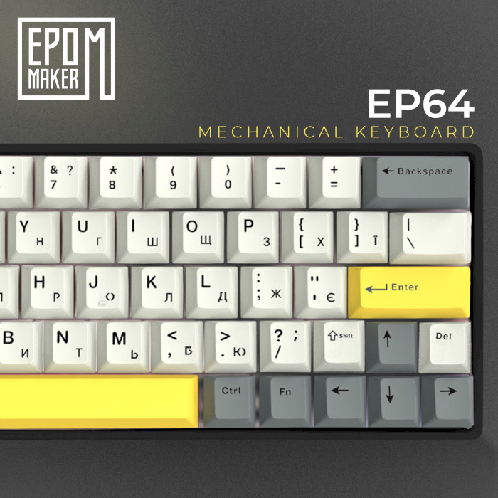 Клавіатура бездротова EPOMAKER EP64 Mulan Switch Black