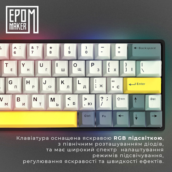 Клавіатура бездротова EPOMAKER EP64 Mulan Switch Black