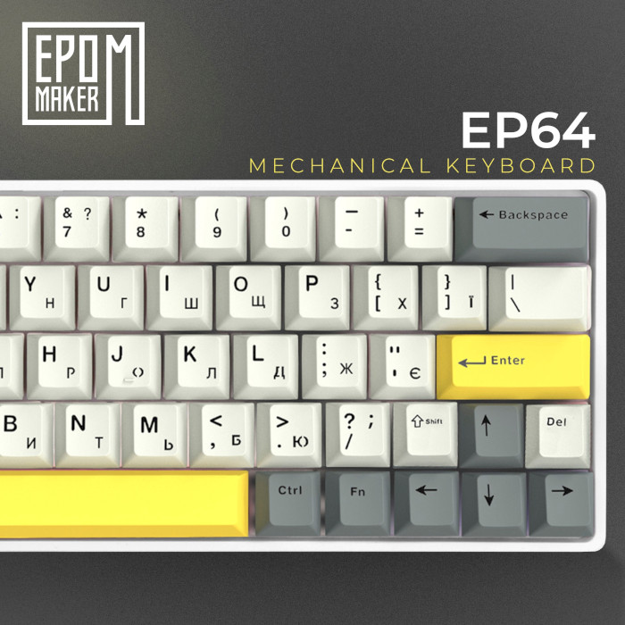 Клавіатура бездротова EPOMAKER EP64 Mulan Switch White