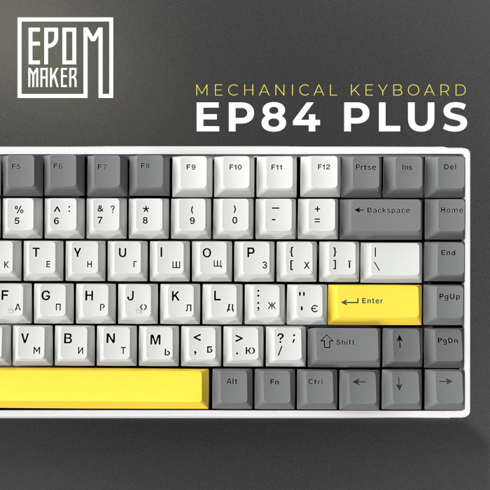 Клавіатура бездротова EPOMAKER EP84 Wisteria Linear Switch White