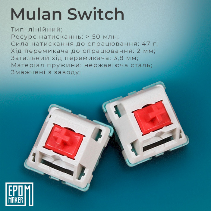 Клавіатура бездротова EPOMAKER Shadow-S Mulan Switch White