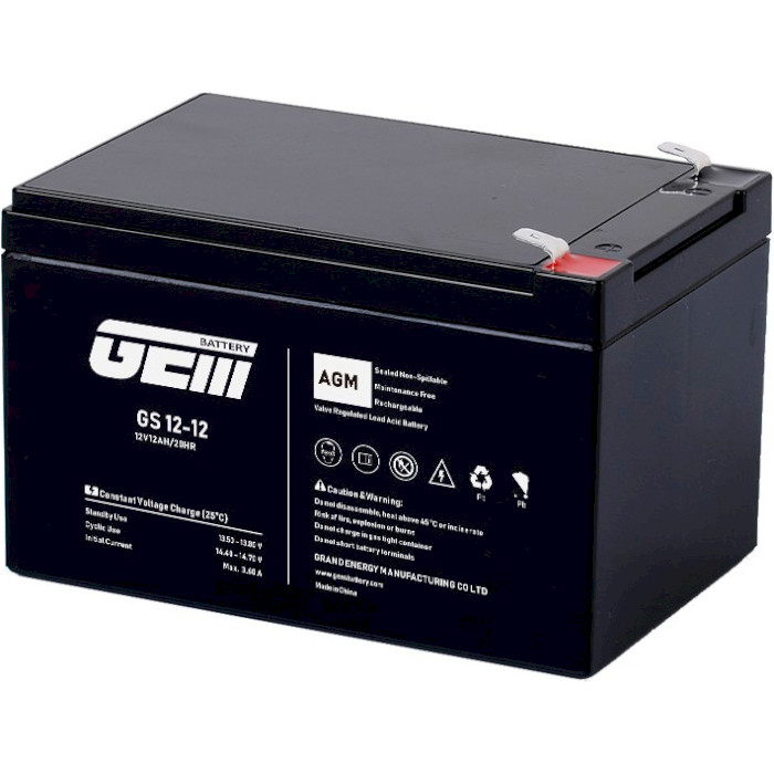 Аккумуляторная батарея GEM BATTERY GS 12-12 (12В, 12Ач)