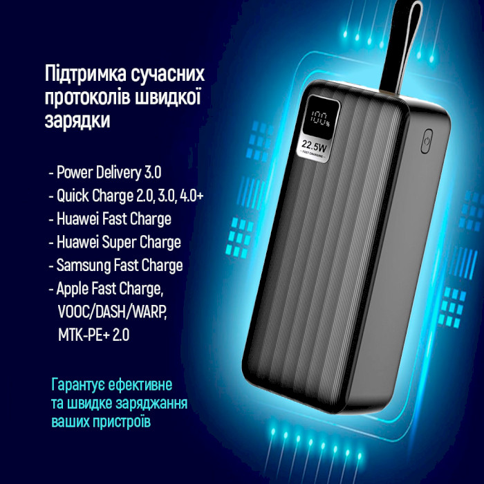 Повербанк COLORWAY Digital Display 30000mAh (CW-PB300LPC5BK-PDD)