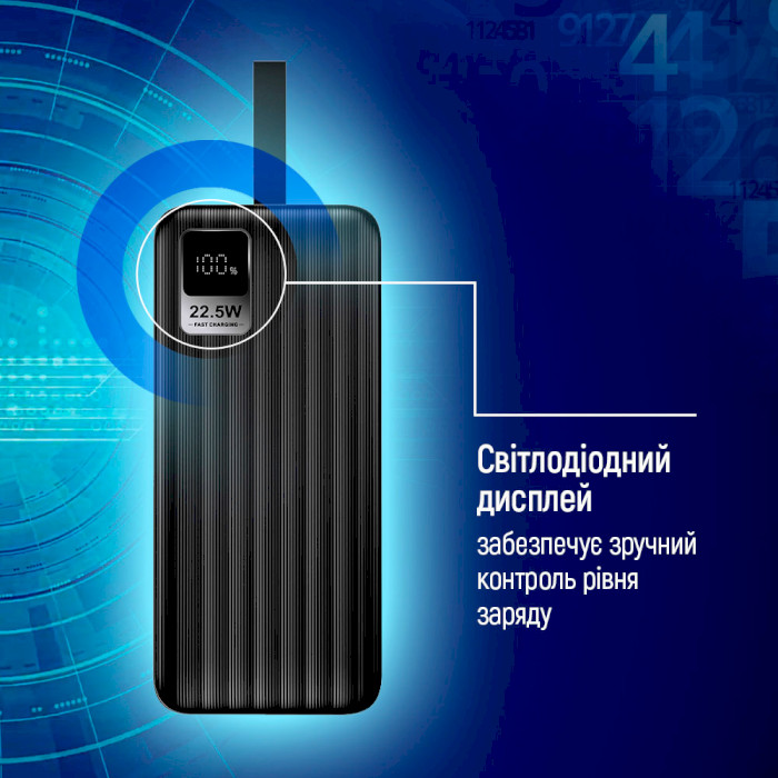 Повербанк COLORWAY Digital Display 30000mAh (CW-PB300LPC5BK-PDD)