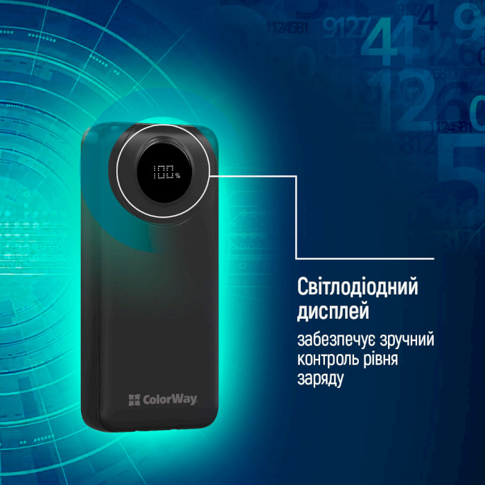 Повербанк COLORWAY EnergyPlus 20000mAh (CW-PB200LPB4BK-PDD)