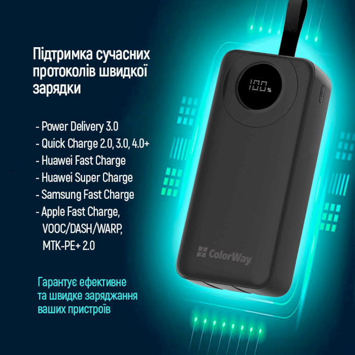 Повербанк COLORWAY EnergyPlus 30000mAh (CW-PB300LPB4BK-PDD)