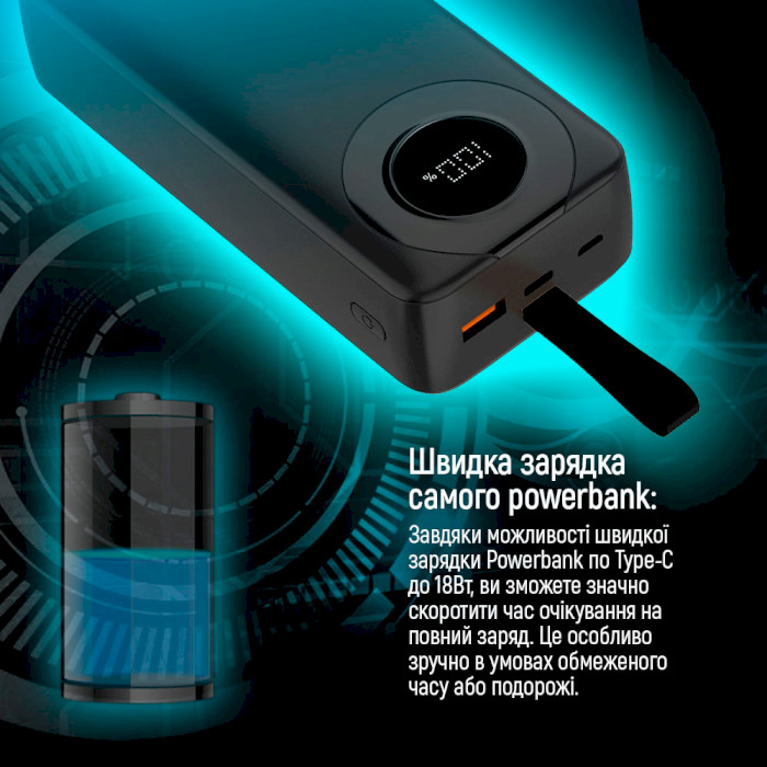 Повербанк COLORWAY EnergyPlus 30000mAh (CW-PB300LPB4BK-PDD)