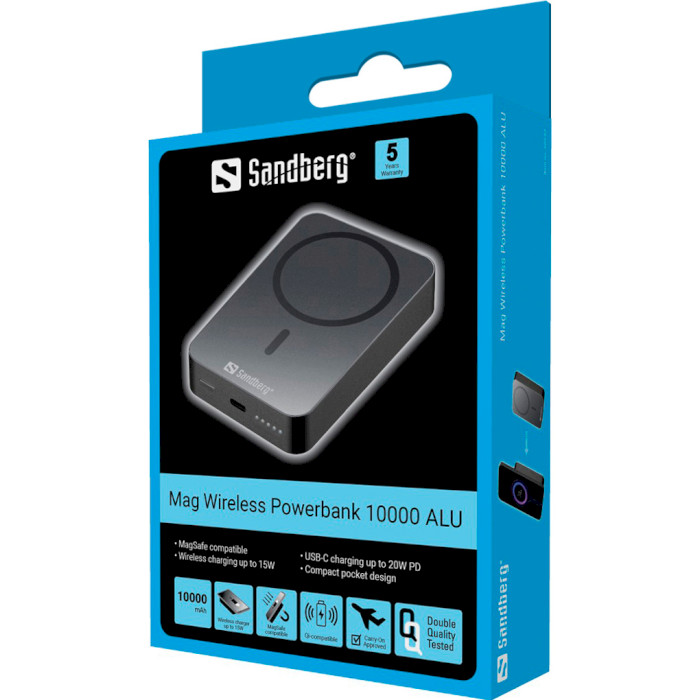 Повербанк MagSafe SANDBERG Mag Wireless Powerbank ALU 10000mAh (420-97)