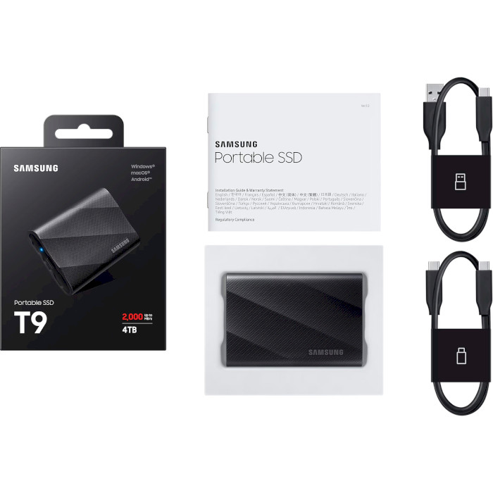 Портативний SSD диск SAMSUNG T9 4TB USB3.2 Gen2x2 (MU-PG4T0B/AM)