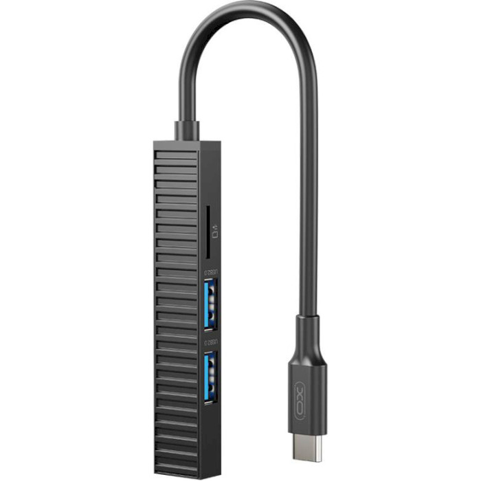 USB-хаб XO HUB014B 4-in-1 USB-C to 3xUSB3.0, TF